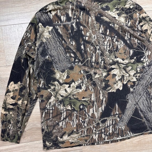Vintage Mossy Oak Camo Long Sleeve Pocket Tee Faded Hunting‎ Outdoors Men's XL - Picture 8 of 9